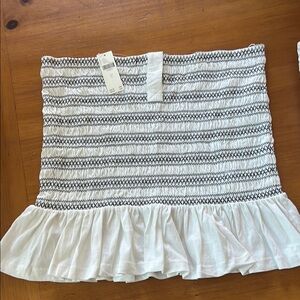 Anthropologie Maeve strapless Top Smocked Ruffled